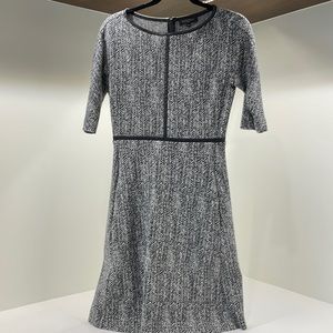 Antonelli Herringbone Dress with leather details